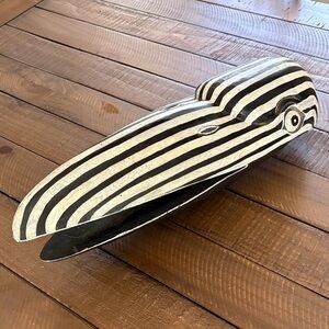 Striped Black and White Mask